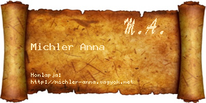 Michler Anna névjegykártya